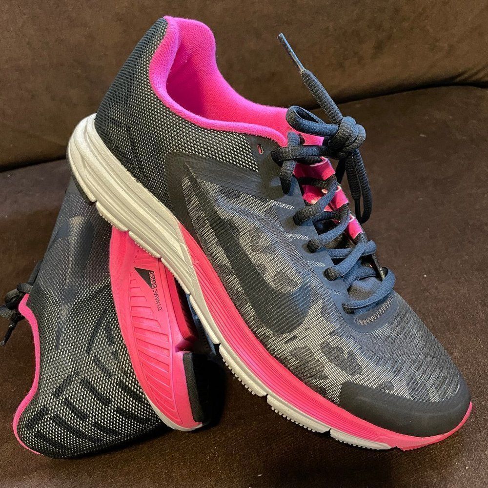New Nike Air Zoom Structure +17 Running Shoes Black Pink Womens 7.5 US 38.5 EUR